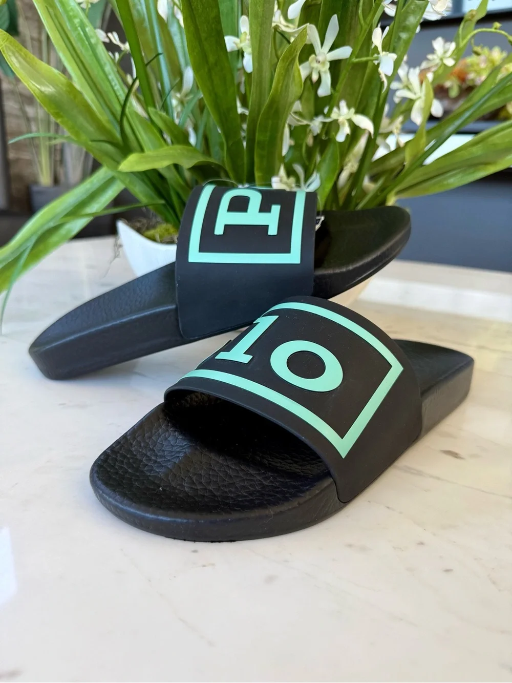New POLO Logo Slide Men’s 11 Black/Mint